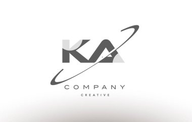 ka k bir swoosh gri Alfabe harf logo