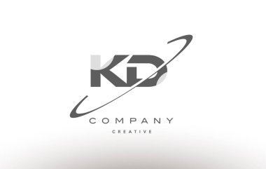 KD k d swoosh gri Alfabe harf logo