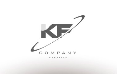 KF k f swoosh gri Alfabe harf logo