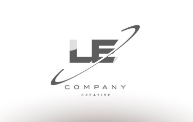 Le l e swoosh gri Alfabe harf logo
