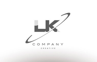 lk l k swoosh gri Alfabe harf logo