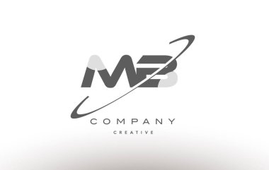 MB m b swoosh gri Alfabe harf logo