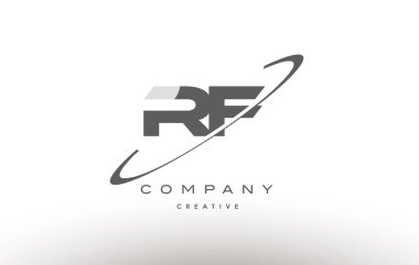 RF r f swoosh gri Alfabe harf logo