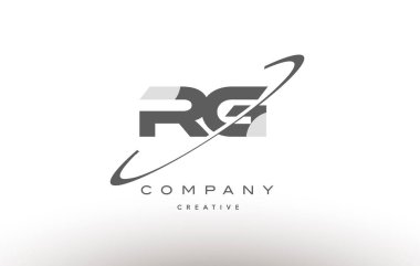 RG r g swoosh gri Alfabe harf logo