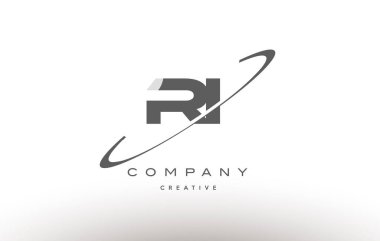 RI r gri Alfabe harf logo swoosh