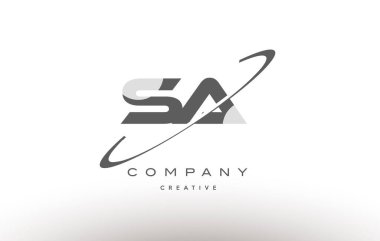 sa s bir swoosh gri Alfabe harf logo