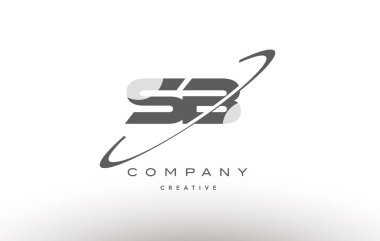 SB s b swoosh gri Alfabe harf logo