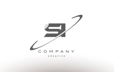 gri Alfabe harf logo swoosh sı s