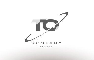 t o gri Alfabe harf logo swoosh