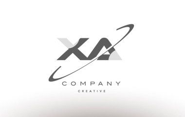 XA bir swoosh gri Alfabe harf logo x