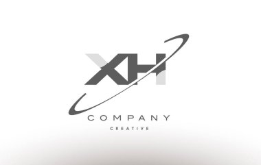XH x s swoosh gri Alfabe harf logo