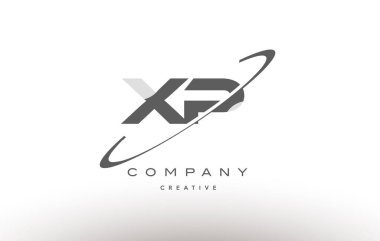 XP x p swoosh gri Alfabe harf logo