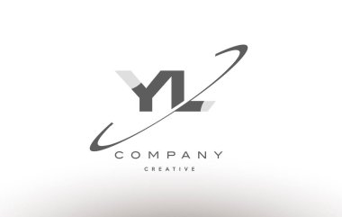 yl y l swoosh gri Alfabe harf logo