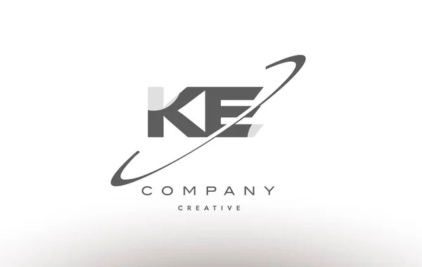 Ke k e swoosh grauer Buchstabe logo — Stockvektor