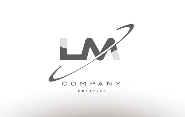 LM l m swoosh gri Alfabe harf logo