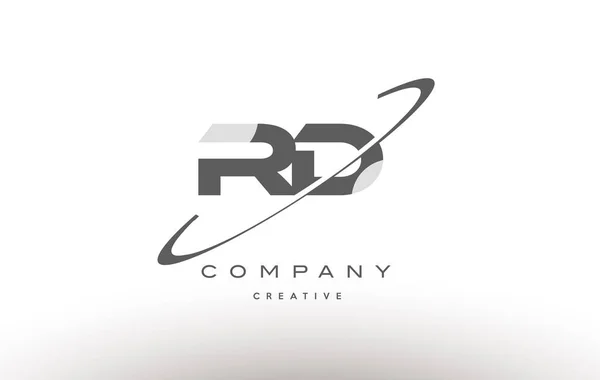 RD r d swoosh grijs alfabet letter logo — Stockvector