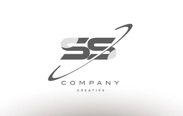 Ss s s swoosh gris lettre alphabet logo — Image vectorielle