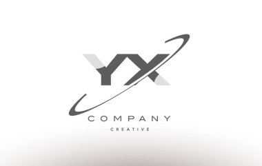 yx y x swoosh gri Alfabe harf logo