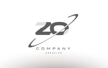 zo z o swoosh gri Alfabe harf logo