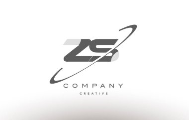 ZS z s swoosh gri Alfabe harf logo