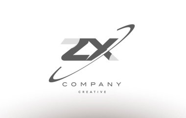 ZX z x swoosh gri Alfabe harf logo