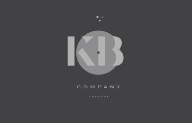 KB k b gri çağdaş alfabesi şirket mektup logo simge