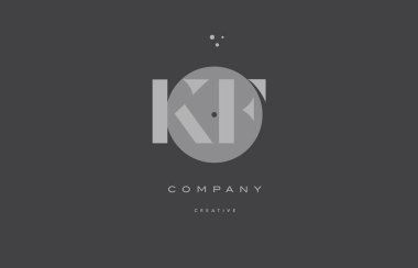 KF k f gri çağdaş alfabesi şirket mektup logo simge
