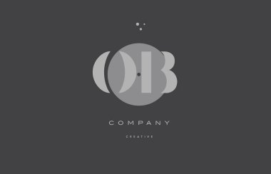 OB o b gri çağdaş alfabesi şirket mektup logo simge