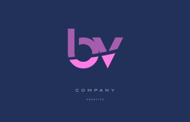 BV b v pembe mavi Alfabe harf logo simge