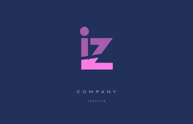 Iz ben z pembe mavi Alfabe harf logo simge