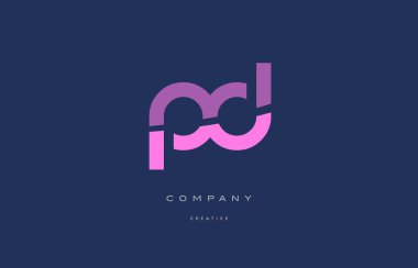 PD p d pembe mavi Alfabe harf logo simge