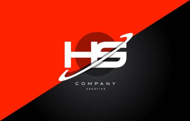 HS s s kırmızı siyah teknoloji alfabe şirket mektup logo simge