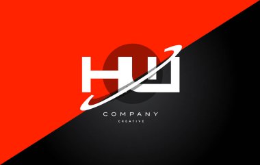 HW s w kırmızı siyah teknoloji alfabe şirket mektup logo simge