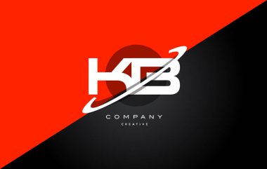 KB k b kırmızı siyah teknoloji alfabe şirket mektup logo simge
