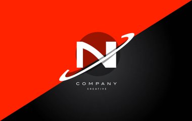 ni n i kırmızı siyah teknoloji alfabe şirket mektup logo simge