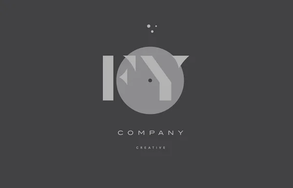 Fy f y grey modern alphabet company letter icon — стоковый вектор