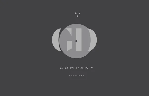 Gd g d gris alphabet moderne lettre d'entreprise logo icône — Image vectorielle