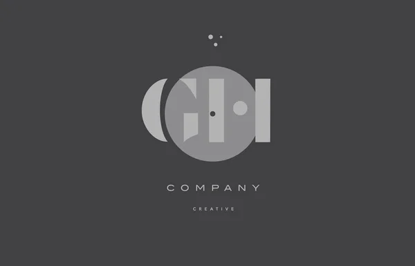 Gh g h gris alphabet moderne lettre d'entreprise logo icône — Image vectorielle