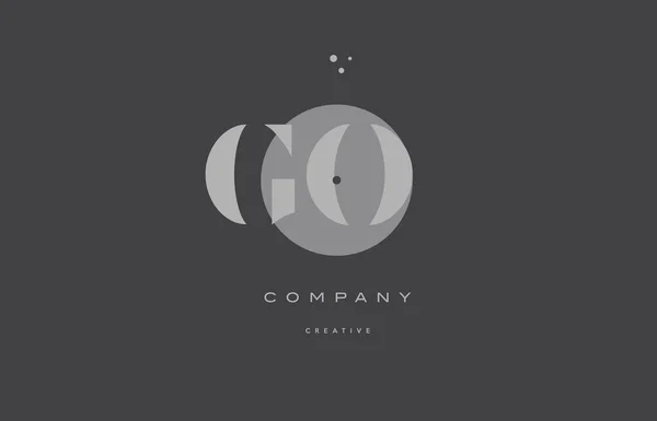 Go g o gris alphabet moderne lettre d'entreprise logo icône — Image vectorielle
