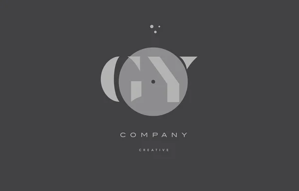 Gy g y grey alphabet moderne lettre d'entreprise logo icône — Image vectorielle