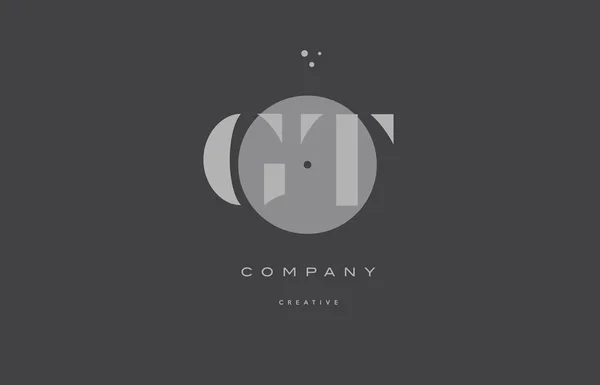 Gt g t gris alphabet moderne lettre d'entreprise logo icône — Image vectorielle