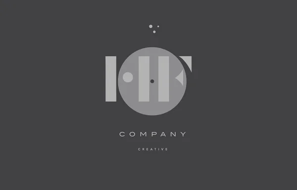Hf h f gris alphabet moderne lettre d'entreprise logo icône — Image vectorielle