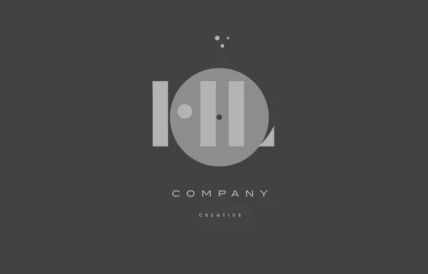 Hl h l cinza alfabeto moderno empresa carta logotipo ícone — Vetor de Stock