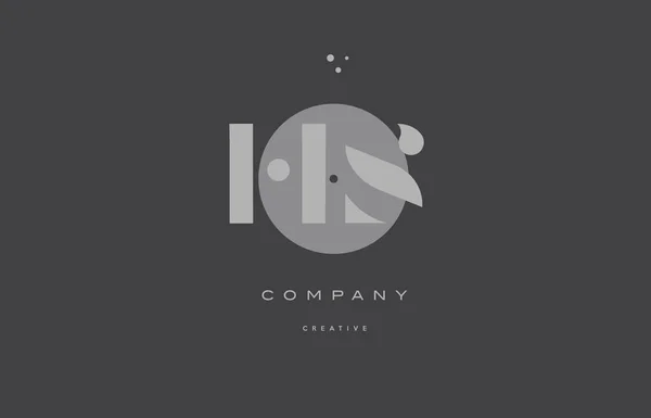 Hs h s grey modern alphabet company letter icon — стоковый вектор