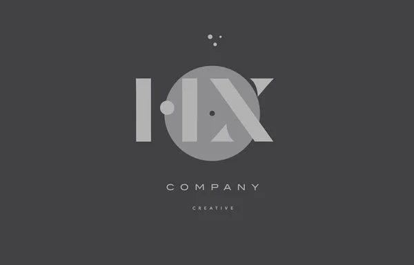 Hx h x gris alphabet moderne lettre d'entreprise logo icône — Image vectorielle