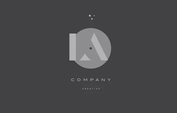 Ia i a grey modern alphabet company letter icon — стоковый вектор