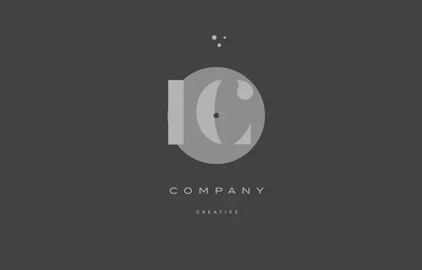 Ic i c gris alphabet moderne lettre d'entreprise logo icône — Image vectorielle