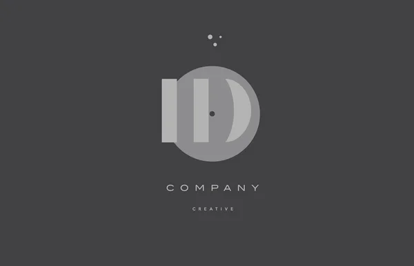 Id i d grey modern alphabet company letter icon — стоковый вектор
