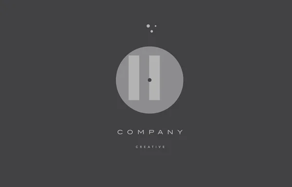 Ii i i cinza alfabeto moderno empresa carta logotipo ícone — Vetor de Stock