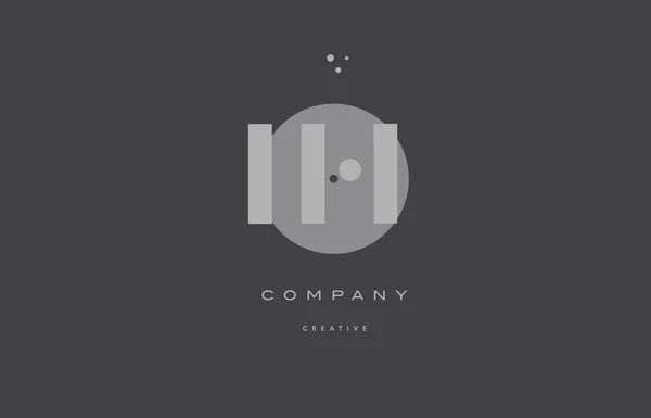 Ih i h cinza alfabeto moderno empresa carta logotipo ícone — Vetor de Stock